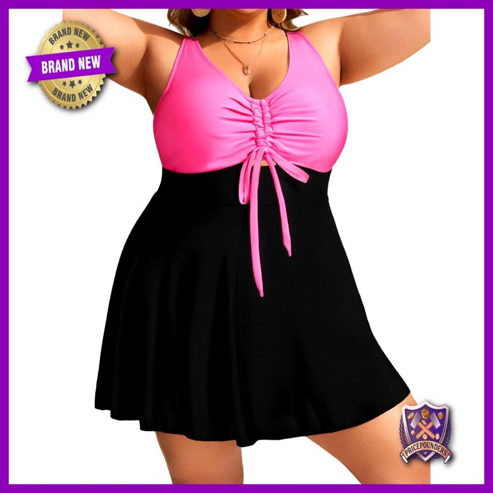 Plus Size Tankini Swimsuit Two Piece Tummy Control Boyshorts